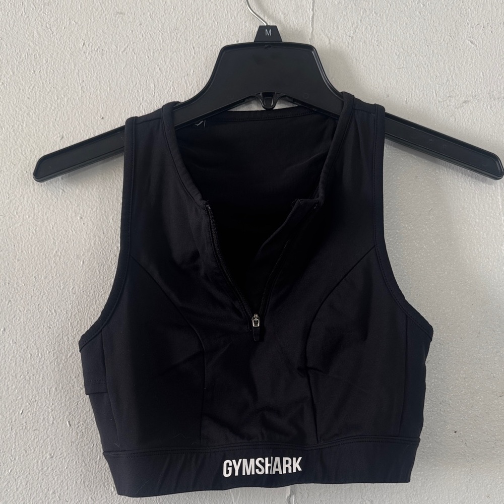 Gymshark Black Sleeveless Zip-Up Top